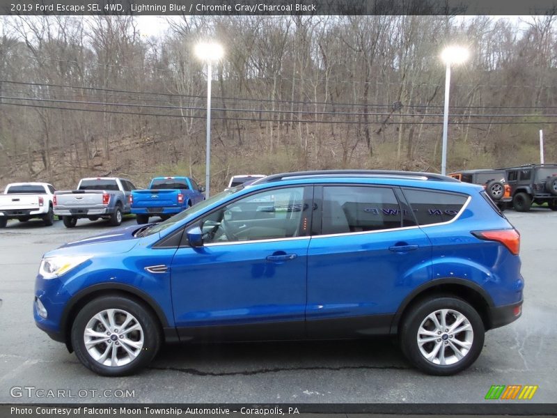 Lightning Blue / Chromite Gray/Charcoal Black 2019 Ford Escape SEL 4WD