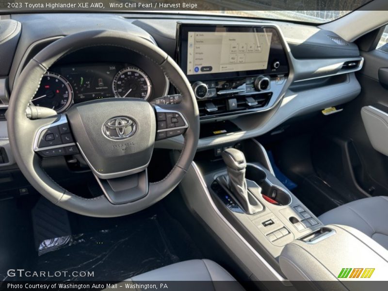 Wind Chill Pearl / Harvest Beige 2023 Toyota Highlander XLE AWD