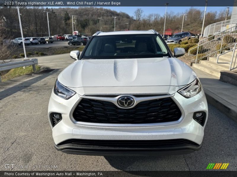 Wind Chill Pearl / Harvest Beige 2023 Toyota Highlander XLE AWD