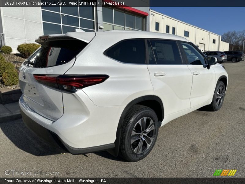 Wind Chill Pearl / Harvest Beige 2023 Toyota Highlander XLE AWD