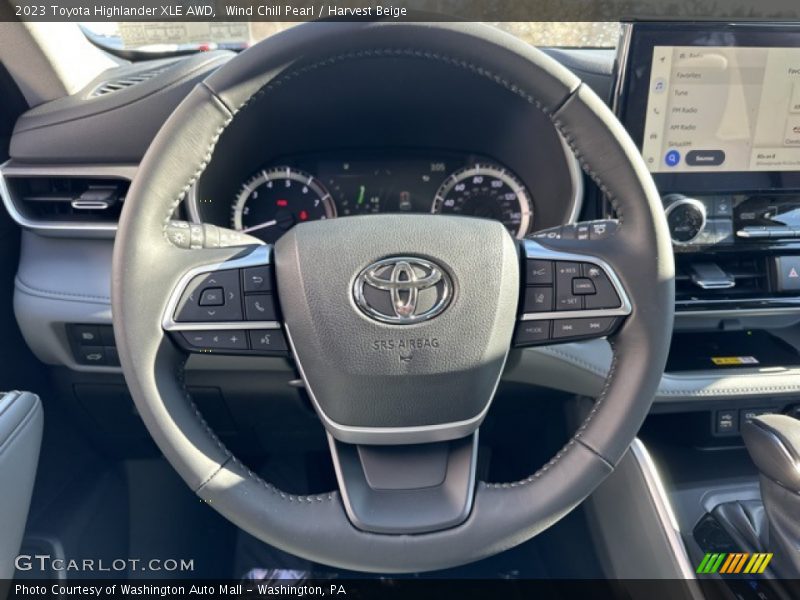 Wind Chill Pearl / Harvest Beige 2023 Toyota Highlander XLE AWD