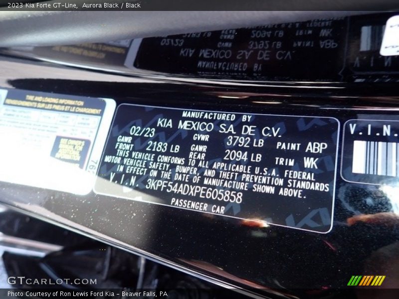 Aurora Black / Black 2023 Kia Forte GT-Line