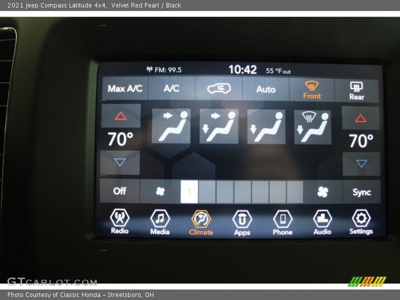 Controls of 2021 Compass Latitude 4x4