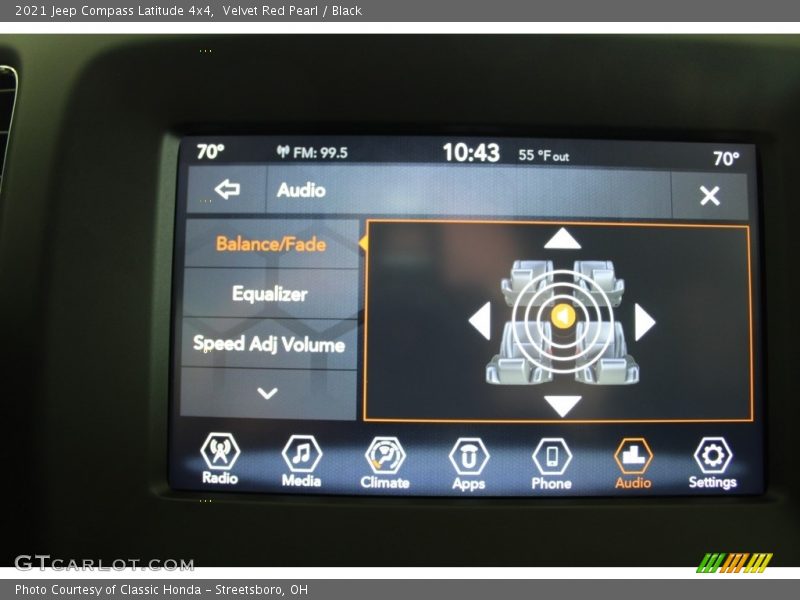 Controls of 2021 Compass Latitude 4x4