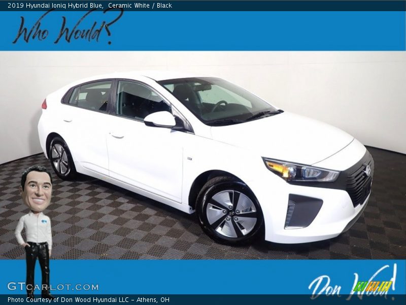 Ceramic White / Black 2019 Hyundai Ioniq Hybrid Blue