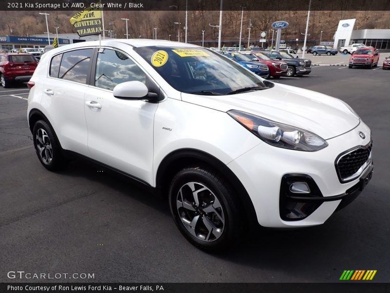Clear White / Black 2021 Kia Sportage LX AWD