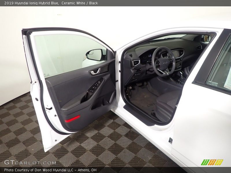 Ceramic White / Black 2019 Hyundai Ioniq Hybrid Blue