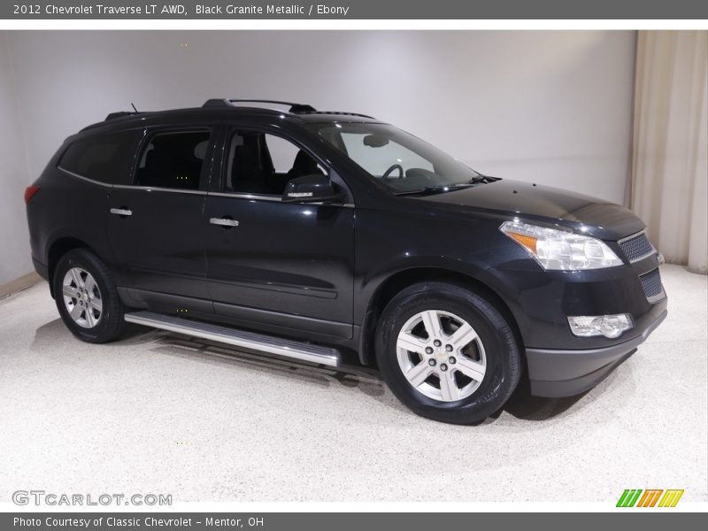 Black Granite Metallic / Ebony 2012 Chevrolet Traverse LT AWD