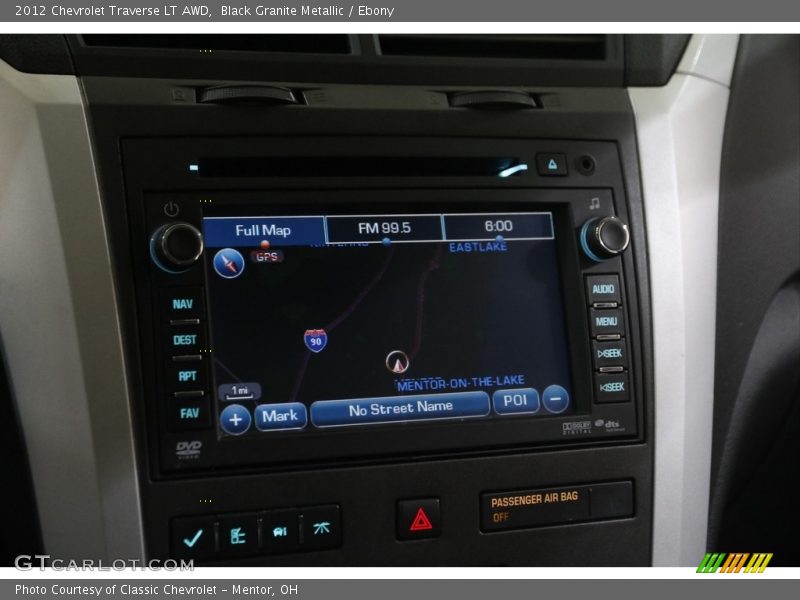 Black Granite Metallic / Ebony 2012 Chevrolet Traverse LT AWD
