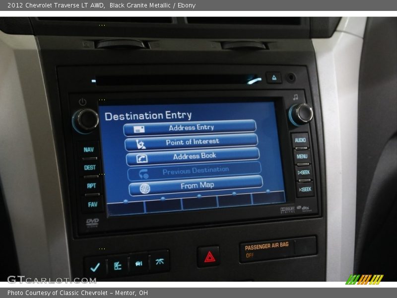 Black Granite Metallic / Ebony 2012 Chevrolet Traverse LT AWD