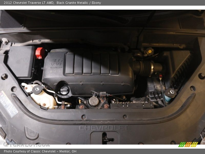 Black Granite Metallic / Ebony 2012 Chevrolet Traverse LT AWD