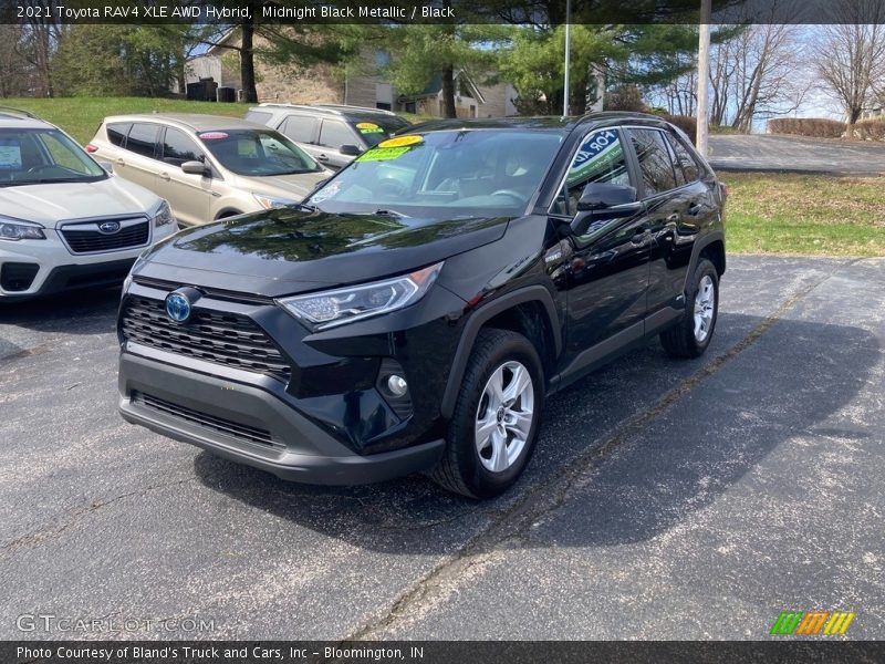 Midnight Black Metallic / Black 2021 Toyota RAV4 XLE AWD Hybrid