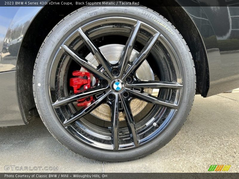 Black Sapphire Metallic / Tacora Red 2023 BMW 4 Series 430i xDrive Coupe