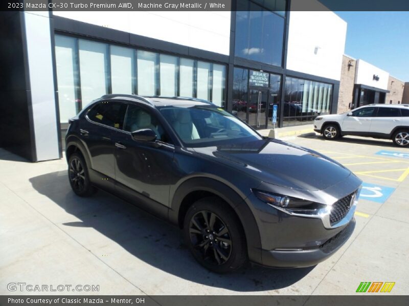 Machine Gray Metallic / White 2023 Mazda CX-30 Turbo Premium AWD