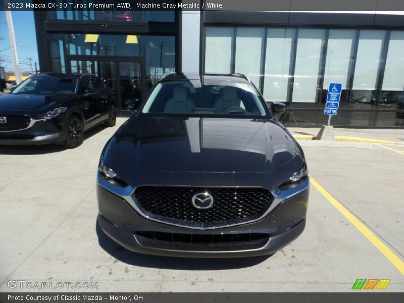 Machine Gray Metallic / White 2023 Mazda CX-30 Turbo Premium AWD