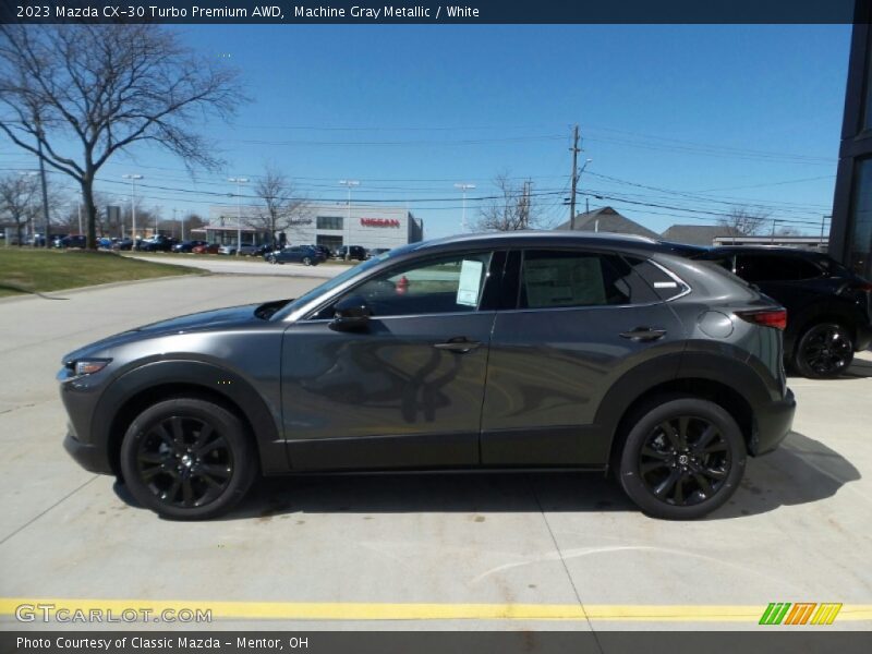 Machine Gray Metallic / White 2023 Mazda CX-30 Turbo Premium AWD