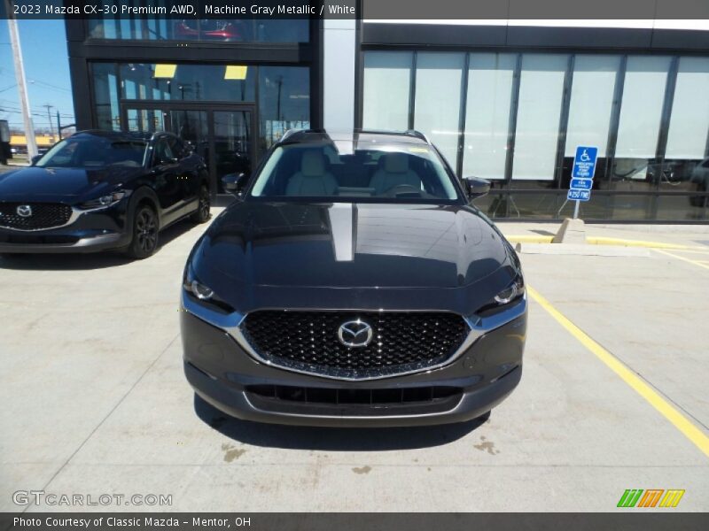 Machine Gray Metallic / White 2023 Mazda CX-30 Premium AWD