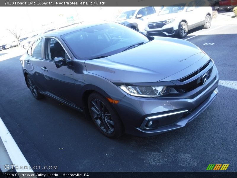 Modern Steel Metallic / Black 2020 Honda Civic EX Sedan
