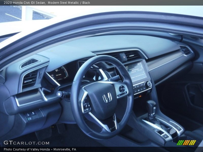 Modern Steel Metallic / Black 2020 Honda Civic EX Sedan