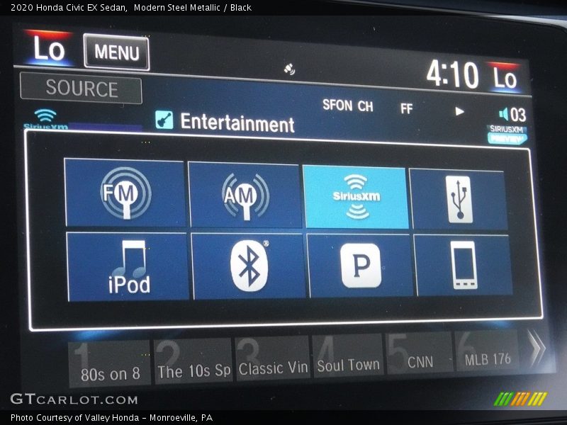 Modern Steel Metallic / Black 2020 Honda Civic EX Sedan