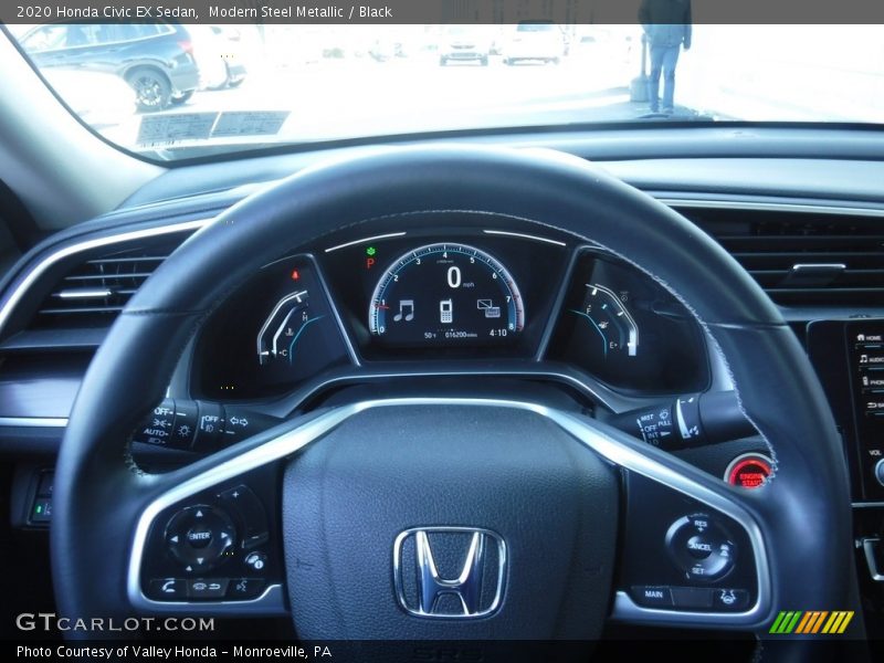 Modern Steel Metallic / Black 2020 Honda Civic EX Sedan