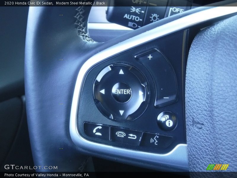 Modern Steel Metallic / Black 2020 Honda Civic EX Sedan