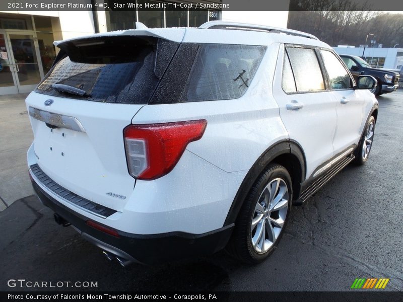 Star White Metallic Tri-Coat / Sandstone 2021 Ford Explorer Platinum 4WD