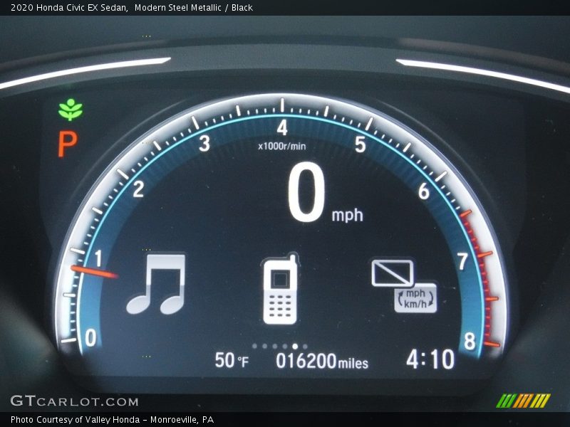 Modern Steel Metallic / Black 2020 Honda Civic EX Sedan
