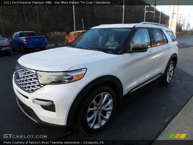 Star White Metallic Tri-Coat / Sandstone 2021 Ford Explorer Platinum 4WD
