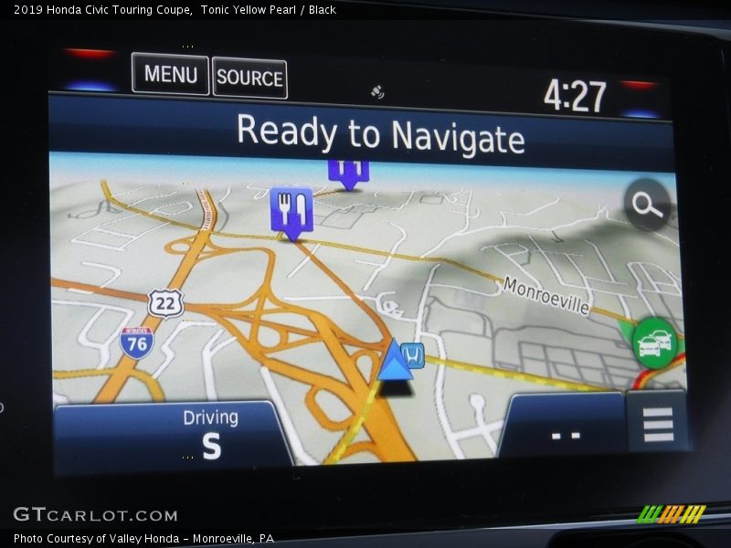 Navigation of 2019 Civic Touring Coupe