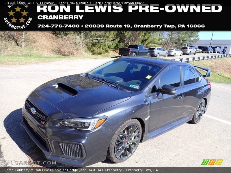 Dark Gray Metallic / Black Ultrasuede/Carbon Black 2019 Subaru WRX STI Limited