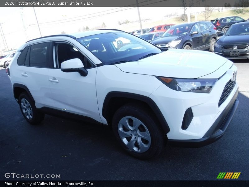 Super White / Black 2020 Toyota RAV4 LE AWD