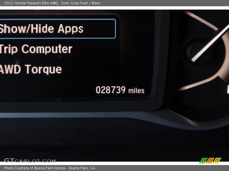 Sonic Gray Pearl / Black 2022 Honda Passport Elite AWD