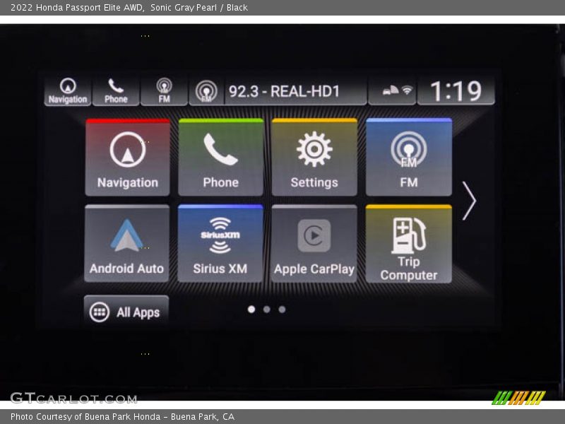 Sonic Gray Pearl / Black 2022 Honda Passport Elite AWD