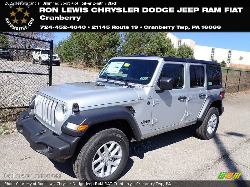 Silver Zynith / Black 2023 Jeep Wrangler Unlimited Sport 4x4