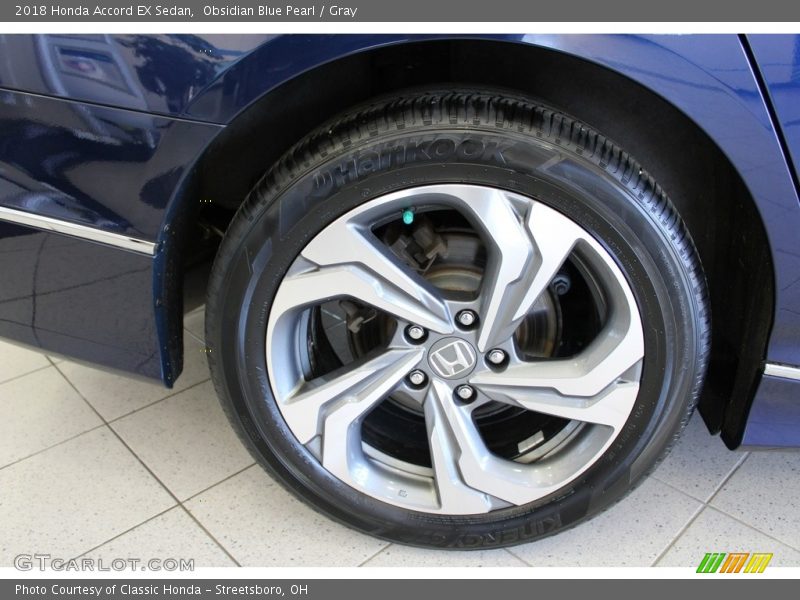 Obsidian Blue Pearl / Gray 2018 Honda Accord EX Sedan