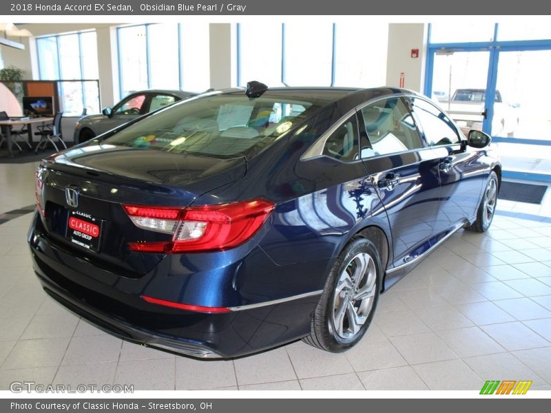 Obsidian Blue Pearl / Gray 2018 Honda Accord EX Sedan
