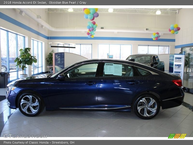 Obsidian Blue Pearl / Gray 2018 Honda Accord EX Sedan