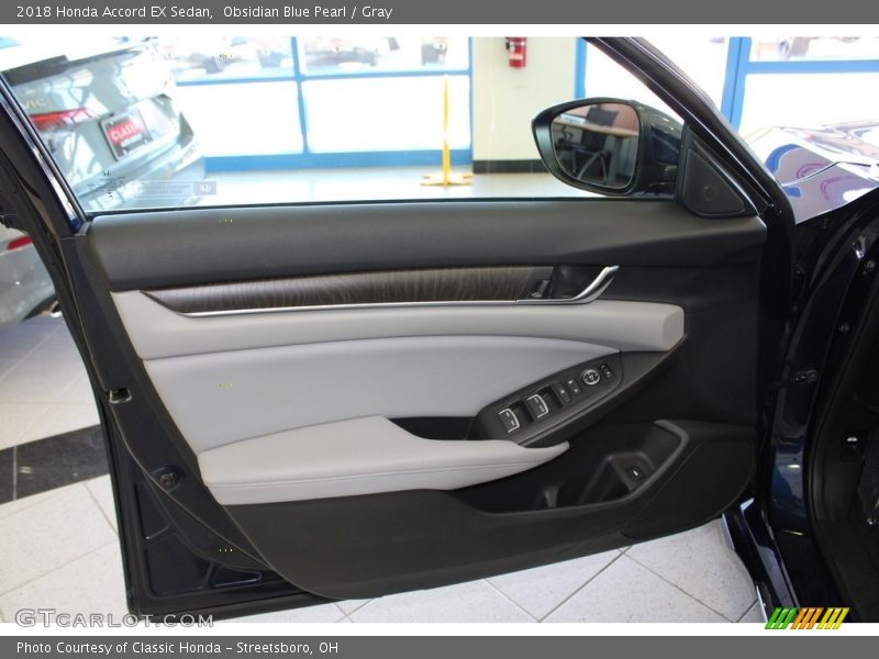 Obsidian Blue Pearl / Gray 2018 Honda Accord EX Sedan