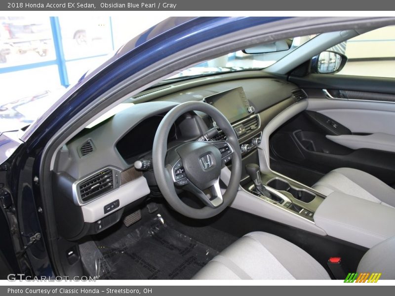 Obsidian Blue Pearl / Gray 2018 Honda Accord EX Sedan