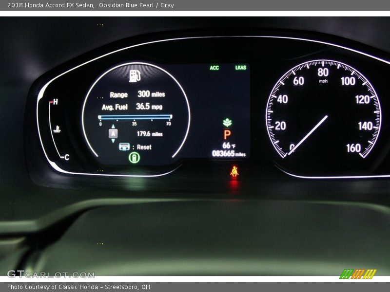 Obsidian Blue Pearl / Gray 2018 Honda Accord EX Sedan