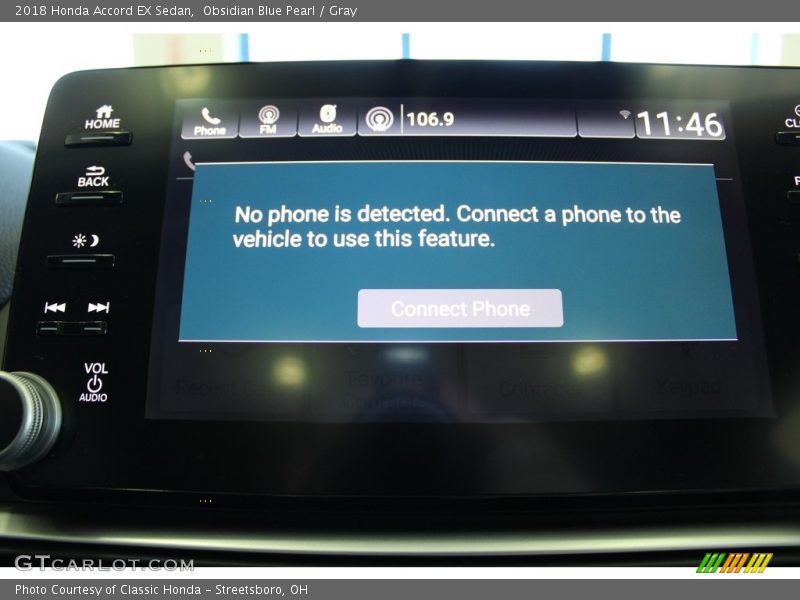 Obsidian Blue Pearl / Gray 2018 Honda Accord EX Sedan