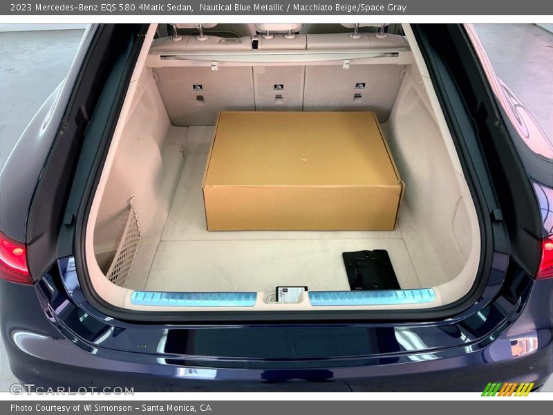 Nautical Blue Metallic / Macchiato Beige/Space Gray 2023 Mercedes-Benz EQS 580 4Matic Sedan
