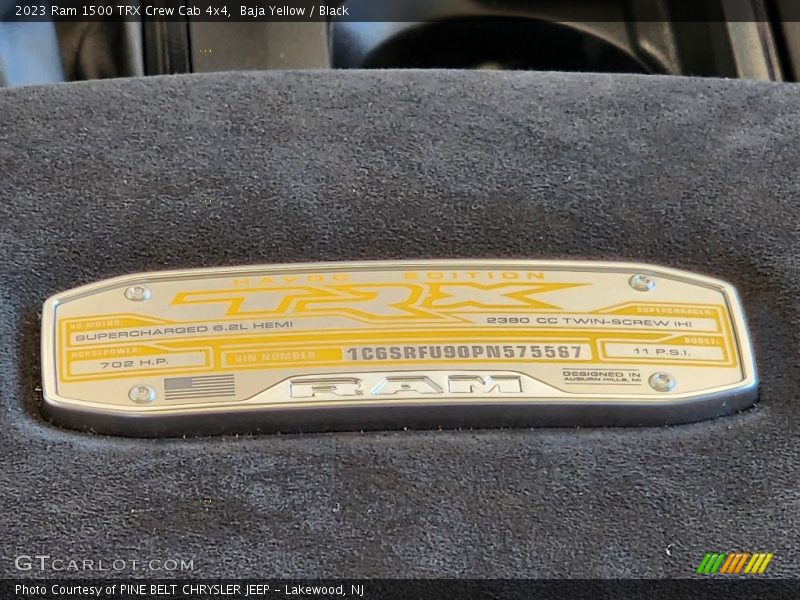 Info Tag of 2023 1500 TRX Crew Cab 4x4