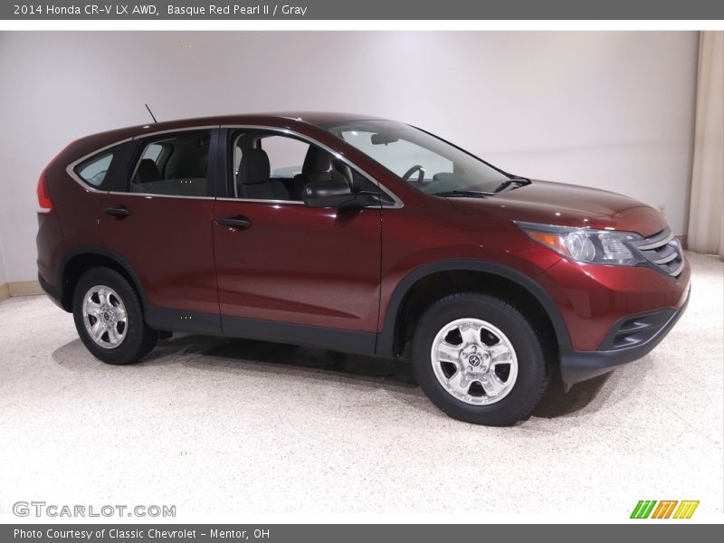 Basque Red Pearl II / Gray 2014 Honda CR-V LX AWD