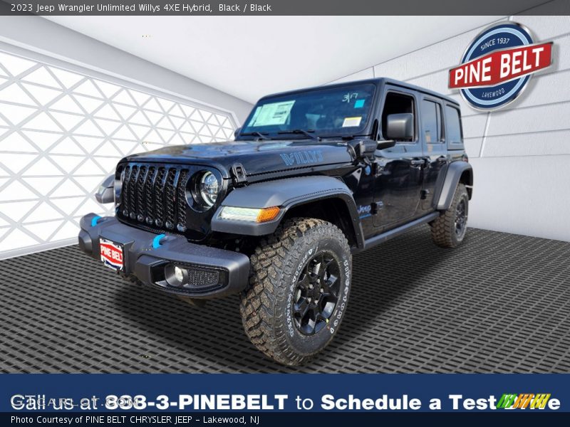 Black / Black 2023 Jeep Wrangler Unlimited Willys 4XE Hybrid