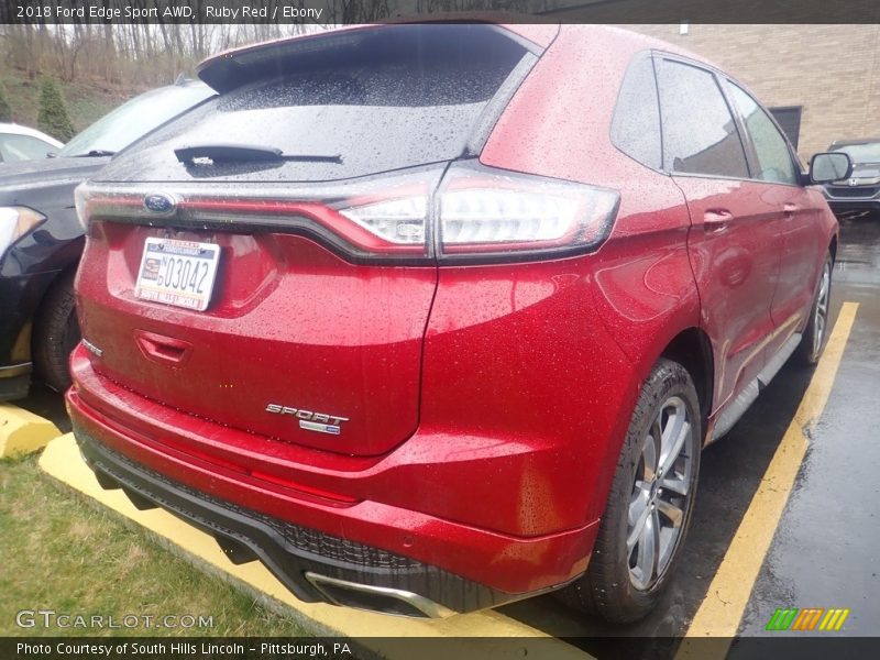 Ruby Red / Ebony 2018 Ford Edge Sport AWD