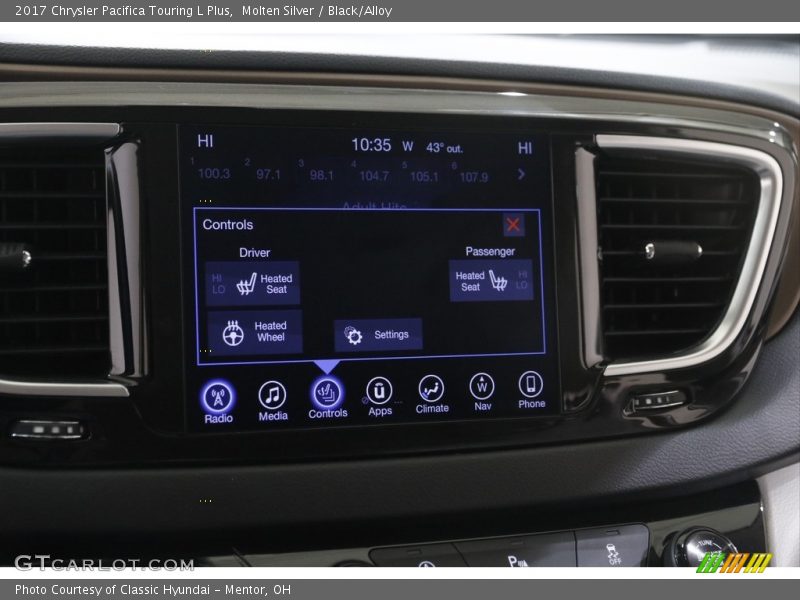 Molten Silver / Black/Alloy 2017 Chrysler Pacifica Touring L Plus