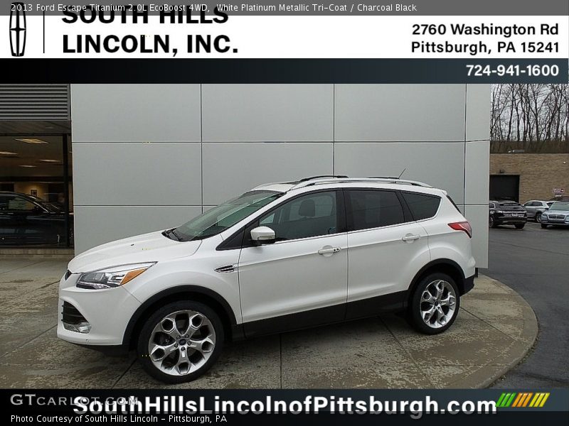 White Platinum Metallic Tri-Coat / Charcoal Black 2013 Ford Escape Titanium 2.0L EcoBoost 4WD