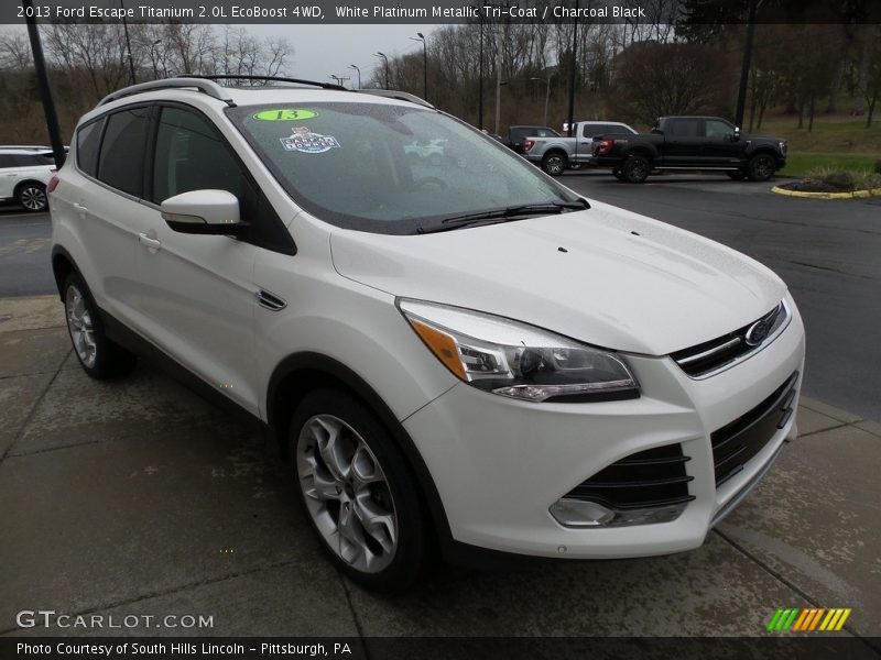 White Platinum Metallic Tri-Coat / Charcoal Black 2013 Ford Escape Titanium 2.0L EcoBoost 4WD